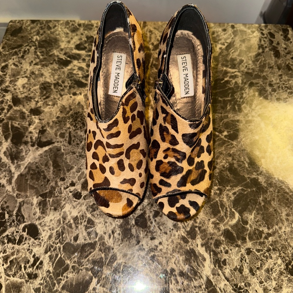 Steve Madden Animal Print Peep Toe Heels